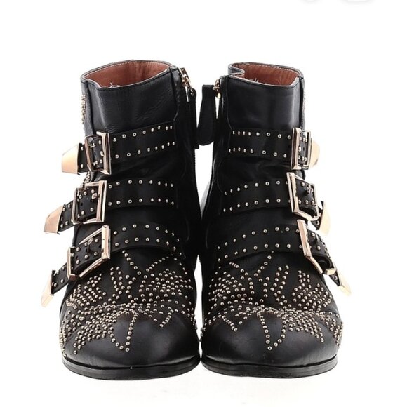 Black Short Boots Size US 10 / EU 41 Ankle Boots - Picture 2 of 3